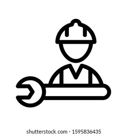 worker vector thin line icon 