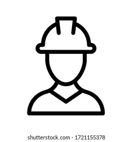 worker vector thin line icon 