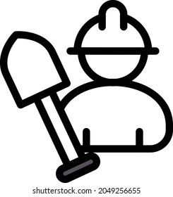 worker vector thin line icon