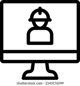 worker vector thin line icon