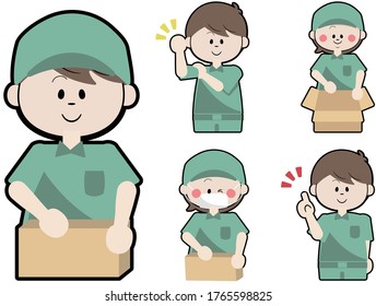 Worker vector in various poses