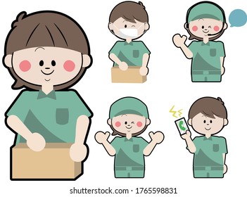 Worker vector in various poses