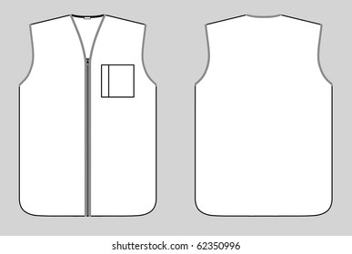 Worker waistcoat with zipper and pocket