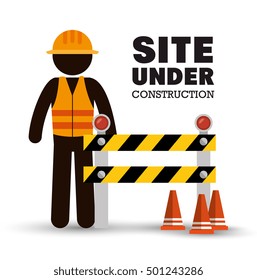 worker warning site under construction