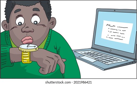 Worker with watch work overtime, work overtime concept 