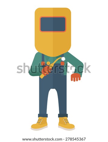 Similar – Image, Stock Photo Welder is welding in the garage,industrial worker