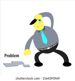 worker when get problem vector ilustration