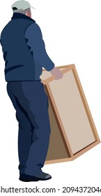 Arbeiter, der einen Arbeitnehmer umzieht