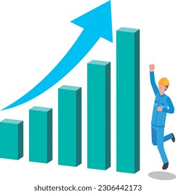 A worker who is pleased with the performance improvement