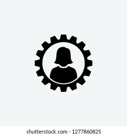 worker woman icon vector