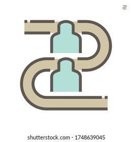 Worker woring with production line in production vector icon design on white background.