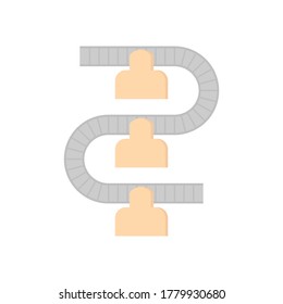 Worker woring with production line in production vector icon design on white background.