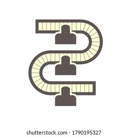 Worker woring with production line in production vector icon design on white background.