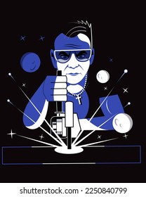 Worker at work. Vector illustration.