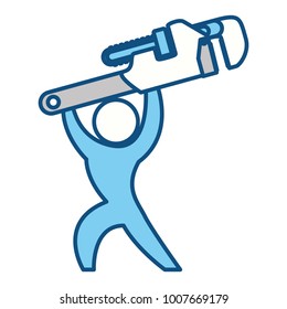 Worker with wrench pictogram