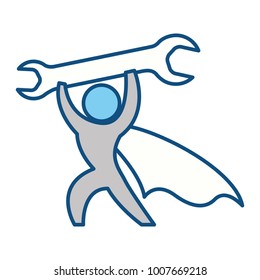 Worker with wrench pictogram