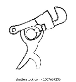 Worker with wrench pictogram