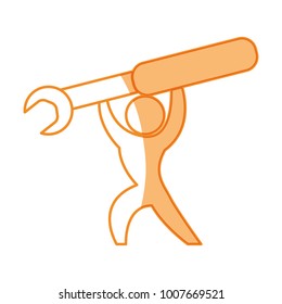 Worker with wrench pictogram