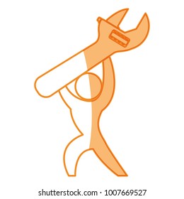 Worker with wrench pictogram