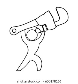 Worker with wrench pictogram