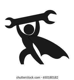 Worker with wrench pictogram