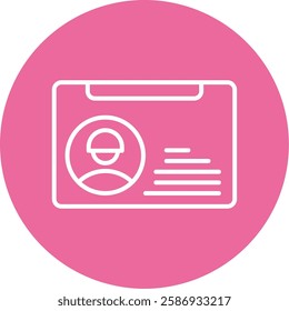 Workers Card Outline Circle Style Icon Design