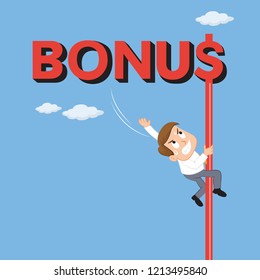 Workers Climbing to bonus, illustration vector cartoon