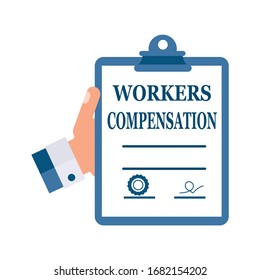 Workers Compensation. Document. Vector Image On A White Background.