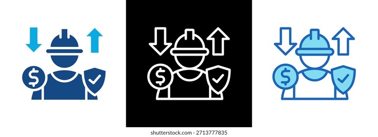 Icono de compensación de trabajadores Ilustración vectorial triplestyle