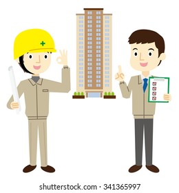 Workers to confirm at a construction site
