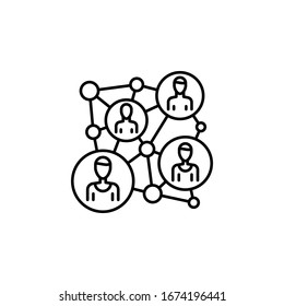 Workers, connecting icon. Simple line, outline vector elements of teamwork for ui and ux, website or mobile application