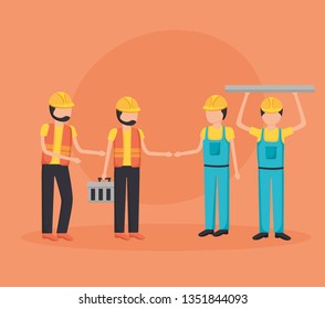 workers construction equipment