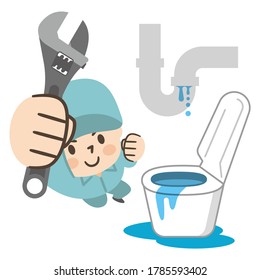 Workers dealing with water leak problems