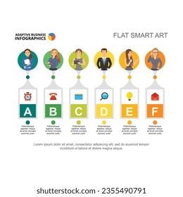 Workers of different departments vector illustration. Cartoon drawing of business infographic, advertisement, brochure. Development, teamwork concept for business report or presentation slide