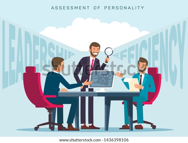 Workers Efficiency Assessment Flat Banner Template Stock Vector