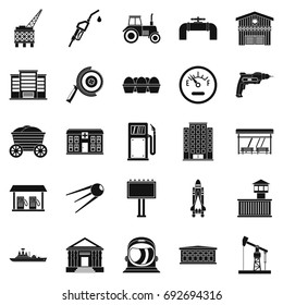 Workers in the factory icons set. Simple set of 25 workers in the factory vector icons for web isolated on white background