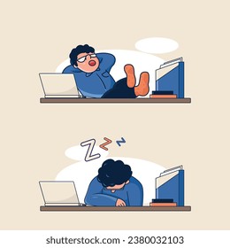 workers fall asleep in the office
