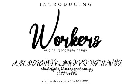 Pincel con estilo pintado con letras mayúsculas del Vector, alfabeto, tipografía