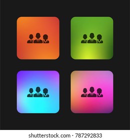 Workers four color gradient app icon design