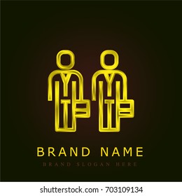 Workers golden metallic logo