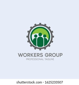 workers group vector logo design template