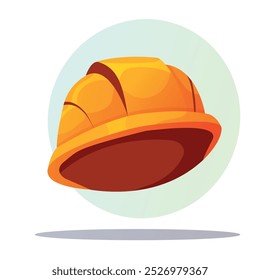 Worker's helmet for head protection. Vector illustration in cartoon style.