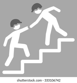 Workers Help vector icon. Style is bicolor flat symbol, dark gray and white colors, rounded angles, silver background.