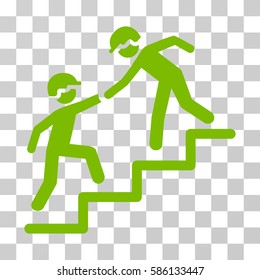 Workers Help vector pictograph. Illustration style is flat iconic eco green symbol on a transparent background.
