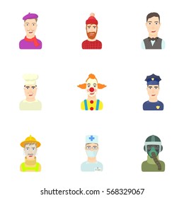 Workers icons set. Cartoon illustration of 9 workers vector icons for web