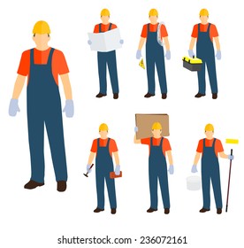 workers icons vector set