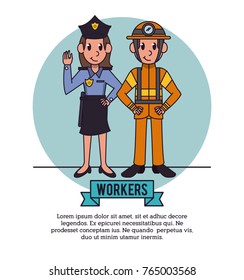 Workers infographic cartoon