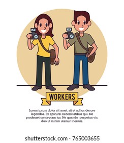 Workers infographic cartoon