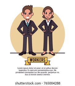 Workers infographic cartoon