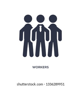 workers isolated icon. Simple element illustration from strategy concept. workers editable logo symbol design on white background. Can be use for web and mobile.